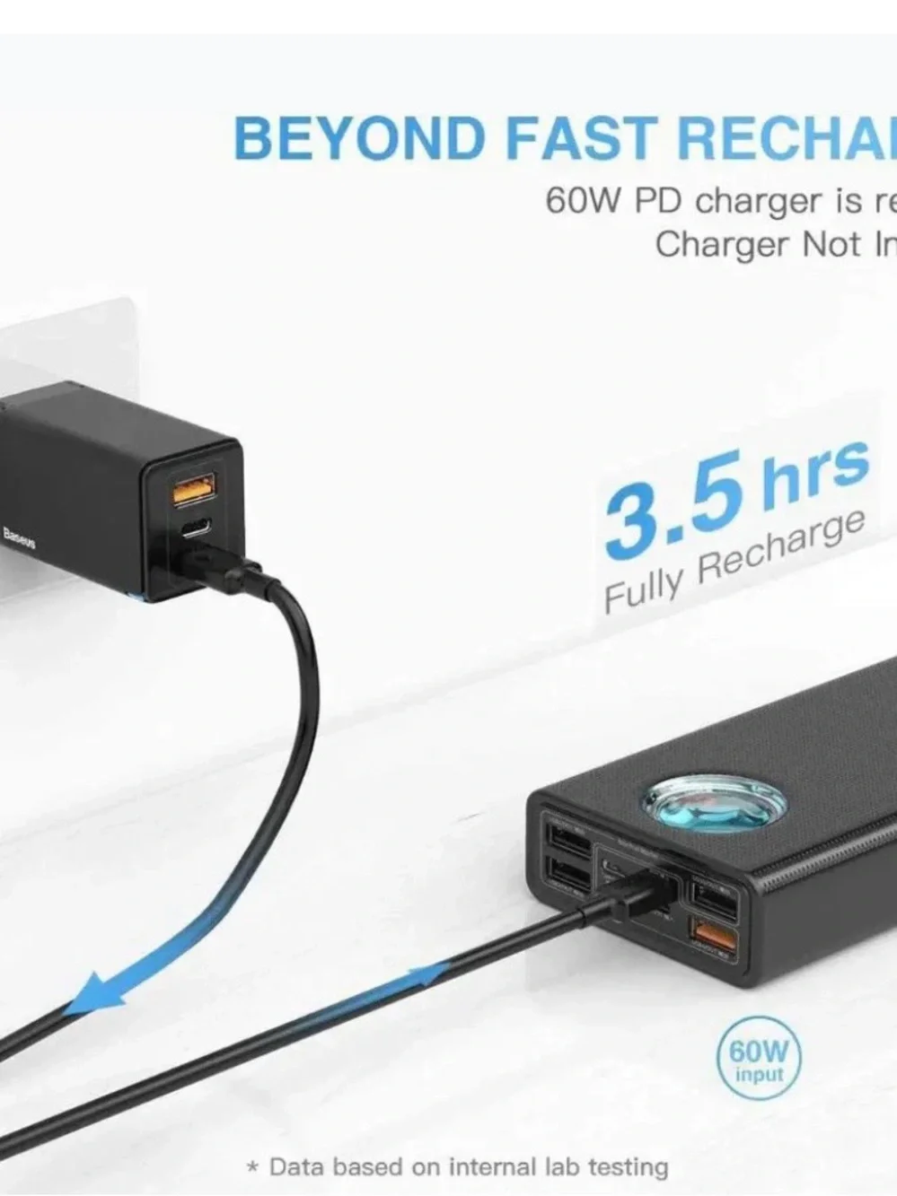 Baseus Portable Charger 30,000mAh Power Bank 65W Battery Pack